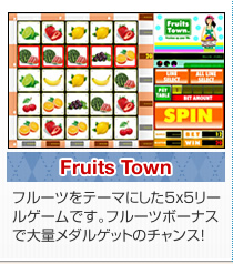 Fruits Town t[ce[}ɂ5~5[Q[łBt[c{[iXőʃ_Qbg̃`XI