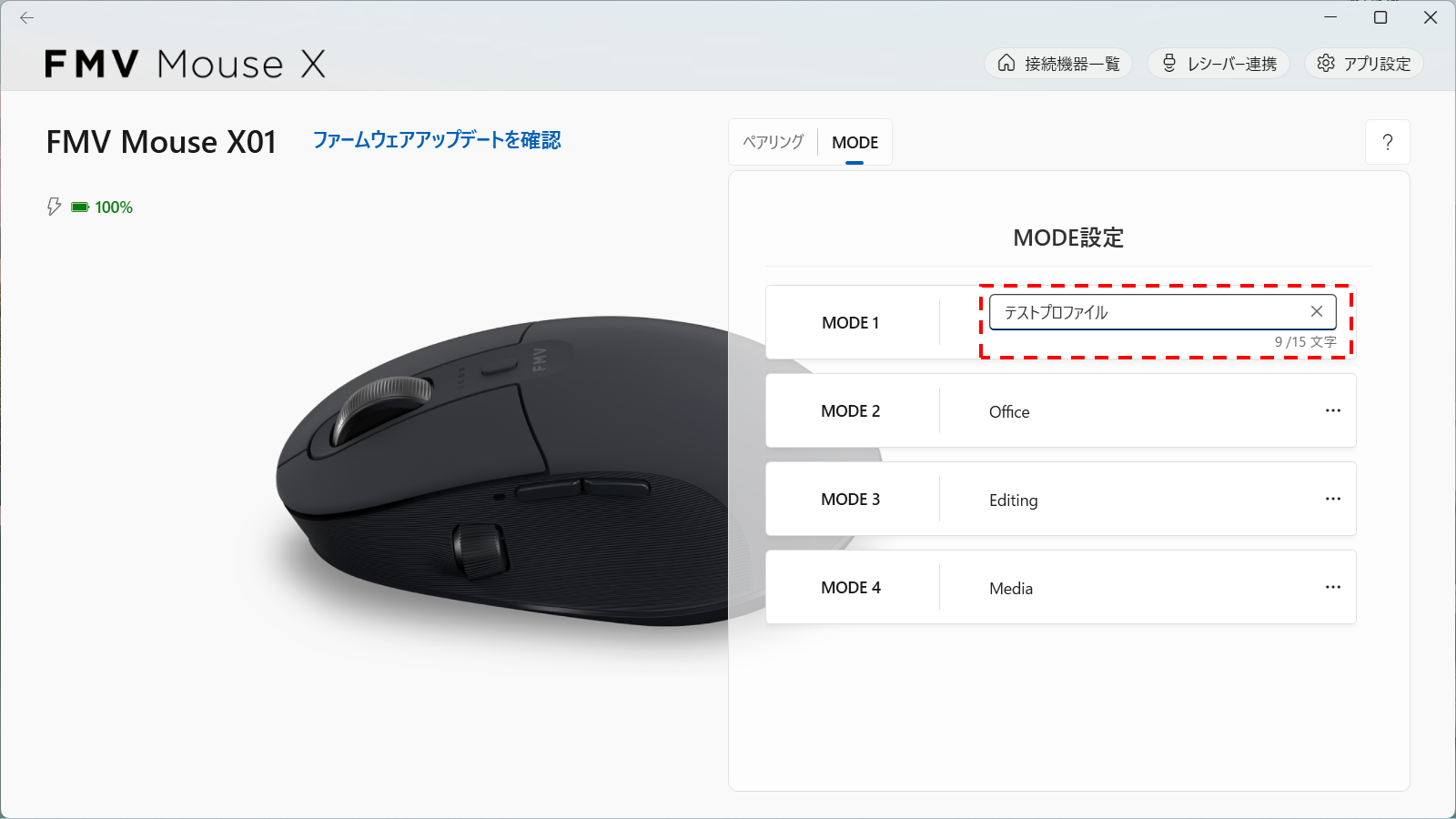 （仮）名称変更の入力欄