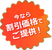 今なら割引価格でご提供！