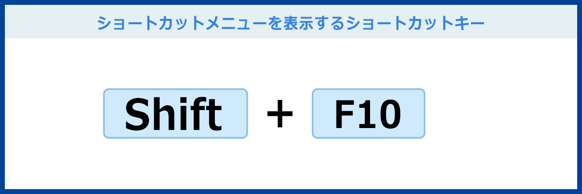 ショートカットメニューを表示するショートカットキー