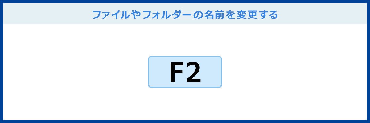 ファイルやフォルダーの名前を変更するショートカットキー