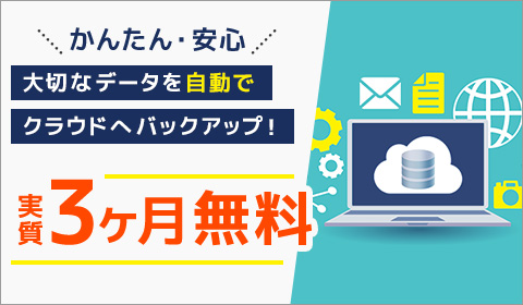 ＼実質3ヶ月無料／大切なデータをクラウド上に全自動で保管！