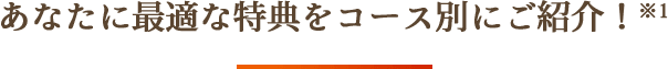 あなたに最適な特典をコース別にご紹介！※1