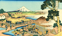 葛飾北斎「富嶽三十六景　駿州片倉茶園の不二」