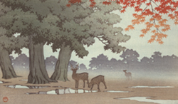 川瀬巴水「奈良公園」