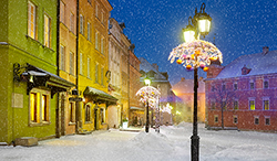 ポーランド　ワルシャワのクリスマスイルミネーション