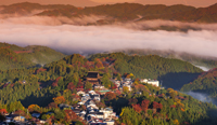 奈良県　朝の雲海と吉野山