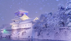 富山県　雪の富山城
