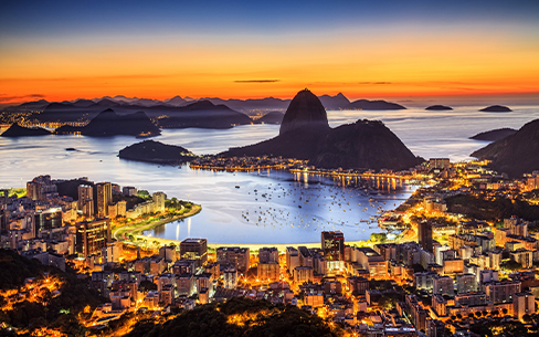 【ブラジル】　リオデジャネイロ　シュガーローフマウンテンと夜景
