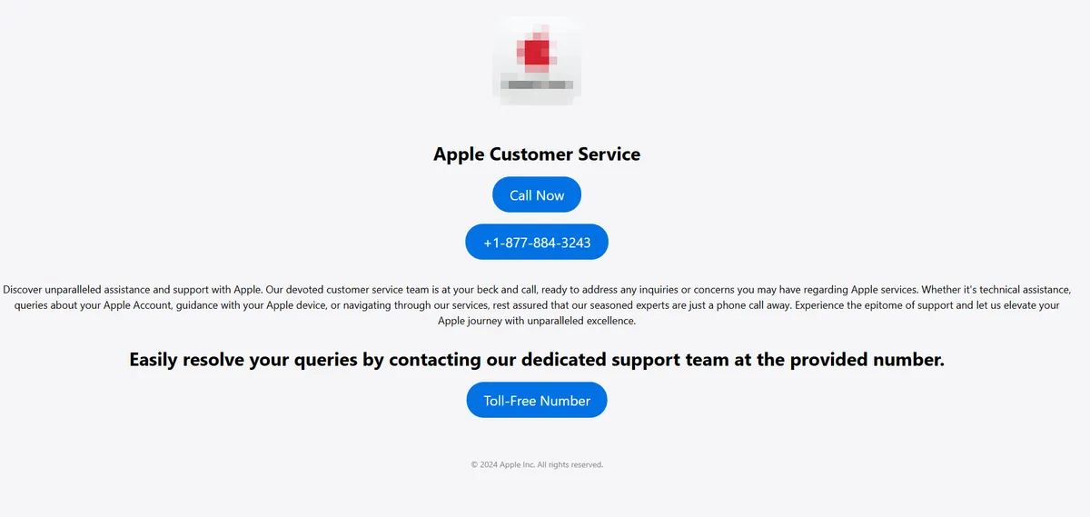 Appleのフィッシングサイトのイメージ