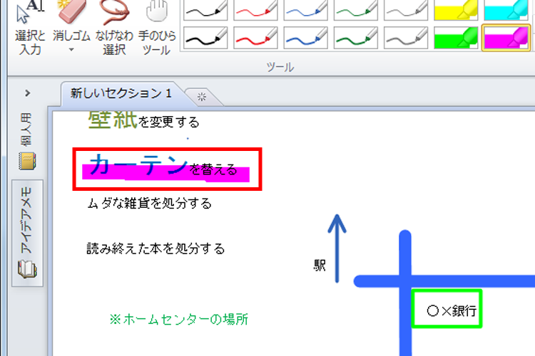 マーカーで強調したイメージ