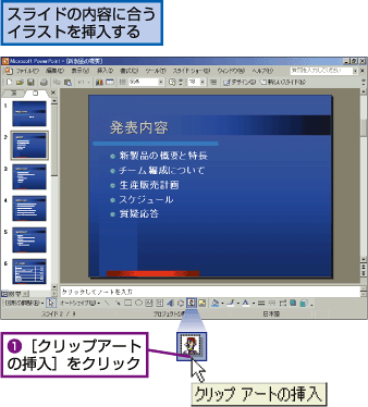 パワーポイント 目的に合ったクリップアートを挿入する Fmvサポート 富士通パソコン