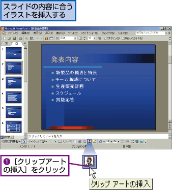 パワーポイント 目的に合ったクリップアートを挿入する Fmvサポート