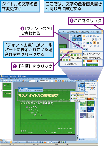 パワーポイント すべてのスライドに共通の変更を加える Fmvサポート 富士通パソコン